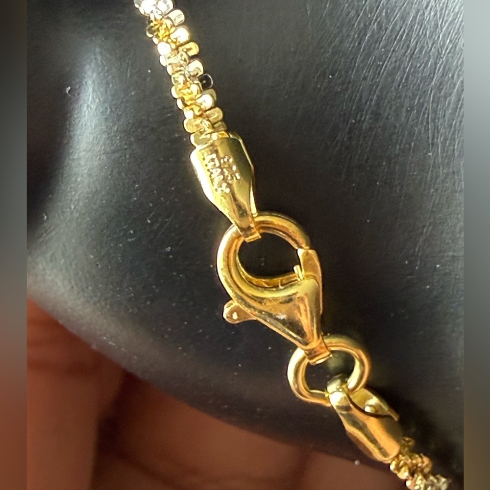 Elegant twisted Gold over Sterling silver Chain Necklace. 18in. NWOT - Picture 2 of 2